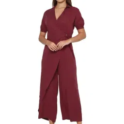 Solly by Allen Solly Maroon Full Length Jumpsuit-picture-19