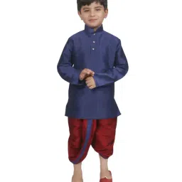 SG Yuvraj Kids Navy & Maroon Solid Kurta with Dhotis-image-50