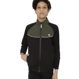 Chimprala Kids Olive & Black Color Block Jacket-image-97