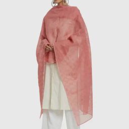 Fabindia Pink Embroidered Dupatta-image-17