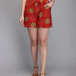 Aditi Wasan Red Printed Shorts-picture-44