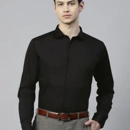 ManQ Black Slim Fit Shirt-image-75