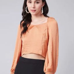 Marie Claire Orange Crop Top-picture-2