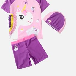 Little Surprise Box Unisex Purple 2pcs Frill Upf 50+ Swimwear & Swim Cap-image-16