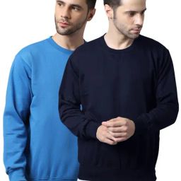 Vimal Jonney Navy Blue & Sky Blue Regular Fit Sweatshirts - Pack of 2-image-112