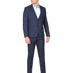 Ad By Arvind Blue Regular Fit Self Pattern Two Piece Suit-image-50