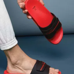 Yoho Men's Tango Red & Black Slides image 1