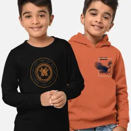 HELLCAT Black & Orange Printed Full Sleeves T-Shirt (Pack Of 2)-picture-11