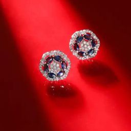 Priyaasi Blue Artificial Stones Studded Drop Earring-image-17