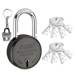 ALONE LOCKS Rainbow 65 mm Alloy Steel ‎Black Matt Antique 8 Keys Double Locking Padlock-picture-14