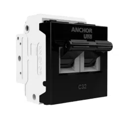 Anchor Tiona/UNO 25 A Double Pole Mini Modular Miniature Circuit Breaker (MCB) Black, 86161B-39
