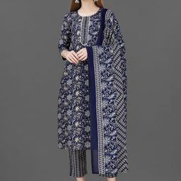 PAVANPUTRA FAB Women Ethnic Motifs Printed Regular Kurta with Trousers & With Dupatta-picture-42