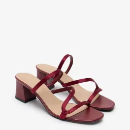 LUNA BLU by Westside Red Z-Pattern Block Heels image 1