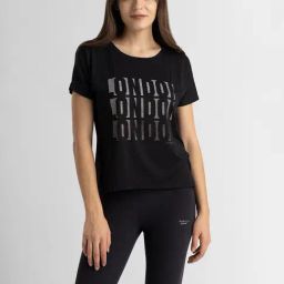 Van Heusen Black & White Graphic Print T-Shirt-image-76