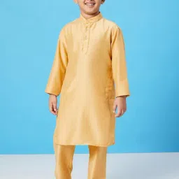 StyloBug Boys Yellow Kurta Set-image-52