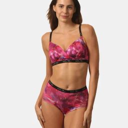 Soie Pink Non-Wired Full Coverage Bra & Panty Set-4
