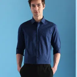 Arrow Blue Cotton Slim Fit Printed Shirt-picture-18