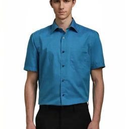 Louis Philippe Blue Cotton Regular Fit Printed Shirt-image-24