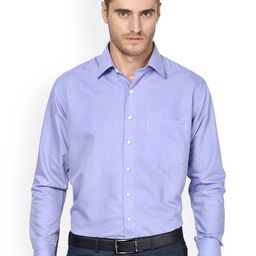 Shaftesbury London Blue Standard Fit Formal Shirt-image-28