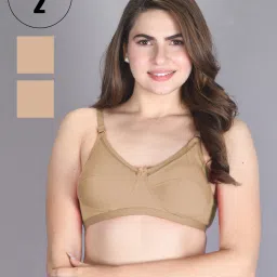 Lux Venus Tan Full Coverage Non-Wired Bra With Adjustable Strap - Pack of 2 image 1