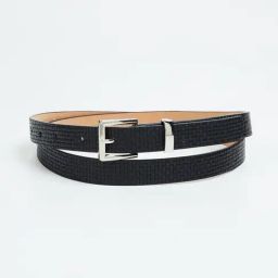 Ginger by Lifestyle Black Textured Casual Belt For Women-image-15