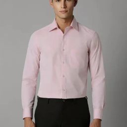 Louis Philippe Pink Cotton Regular Fit Shirt-image-57