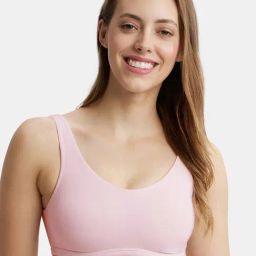 Jockey 1550 Women's Super Combed Cotton Elastane Slip On Crop Top With Stay Fresh Treatment-image-20
