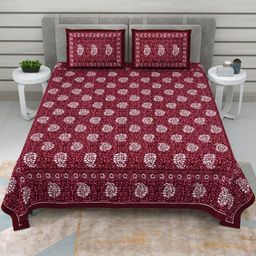 Myntra Elegant Homes Multi 180 TC Superfine Ethnic Motifs Cotton Queen Bedsheets-picture-47