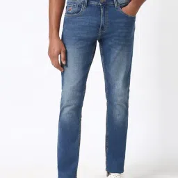 Peter England Blue Cotton Regular Fit Jeans-picture-33