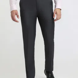 Raymond Men Contemporary Fit Flat Front Formal Trousers-picture-23