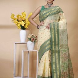 SRILOK Floral Zari Pure Cotton Taant Saree-picture-58