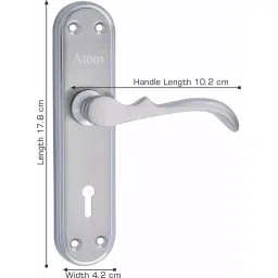 Atom Iron Multicolor Door Handle Lock Set, MERCURY-K.Y-C/PMATT-L-2 image 3