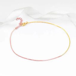 GIVA 925 Sterling Silver Rose Gold And Golden Cable Chain Anklets For Women-image-74