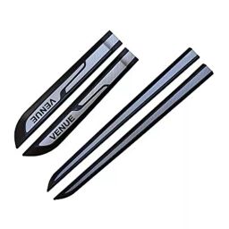 Auto Pearl Car Door Side Beading Moulding ‎Black & Silver Compatible For Hyundai Venue (Set of 4 Pcs)-28