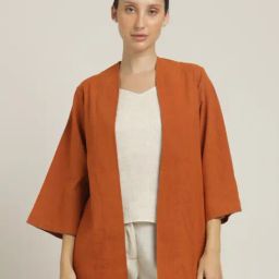 Saltpetre Orange Overlay Regular Fit Jackets-image-98