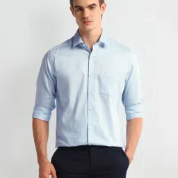 Arrow Blue Cotton Slim Fit Shirt-picture-37