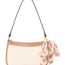 Forever New Canvas & Tan Sakura Textured Medium Satchel-image-11