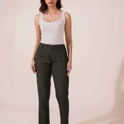 Go Colors! Green Mid Rise Formal Trousers-picture-2
