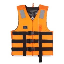 Jilani Delight Adult Life Safety Jacket Vest Durable Polyester with Foam Orange 40 to 80 Kg Weight Capacity-5