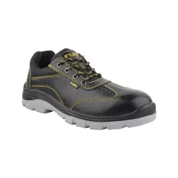 Fuel Metallic Toe Safety Shoes PU Double Density Low Ankle BlackGrain Leather Albama Print for Mens Size UK7, Mortar-picture-41