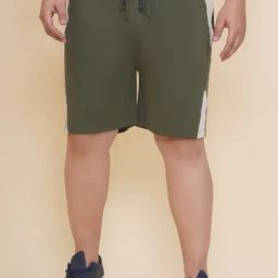 John Pride Green Cotton Regular Fit Colour Block Shorts-image-21