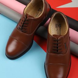 Red Chief Men Brown Leather Semiformal Shoes-image-61