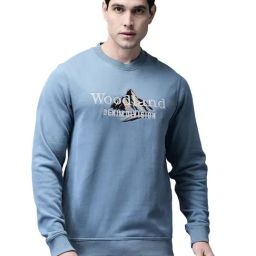 Woodland Sky Blue Cotton Regular Fit Printed Sweatshirt-image-64