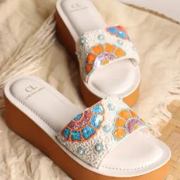 Carlton London Women's White Casual Sandals-picture-2