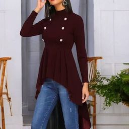 BAESD Women High Neck High-Low Longline Top-image-29