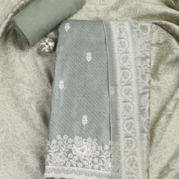 Meena Bazaar Floral Woven Design Art Silk Unstitched Dress Material-image-22
