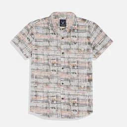 Allen Solly Junior Boys Spread Collar Abstract Printed Cotton Casual Shirt-53