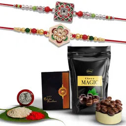 DeoDap 4 Pieces Rakhi & Chocolate Gift Set-image-20