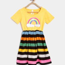 Stylestone Kids Multicolor Striped Dress-picture-10