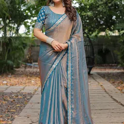 Nirmohi Fashion Embroidered Pure Chiffon Saree-image-47